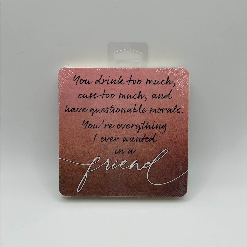 Humorous Friend Coaster (pack includes 6 paper coasters)